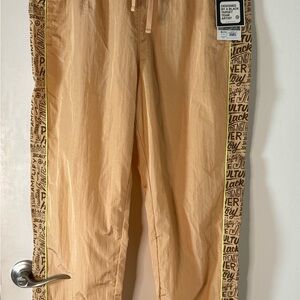 Women’s Peach Track Pants with Script Side Tape